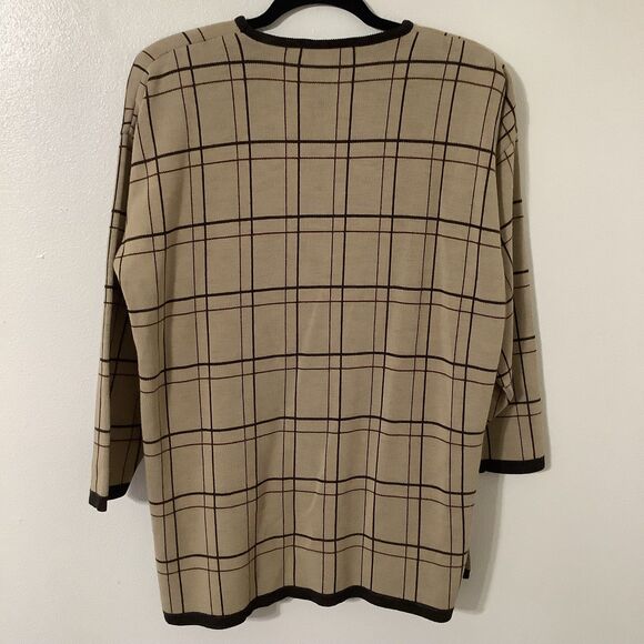 Prosperity 90s Tan English Countryside Preppy Dark Academia Old Money Sweater S - Picture 4 of 10